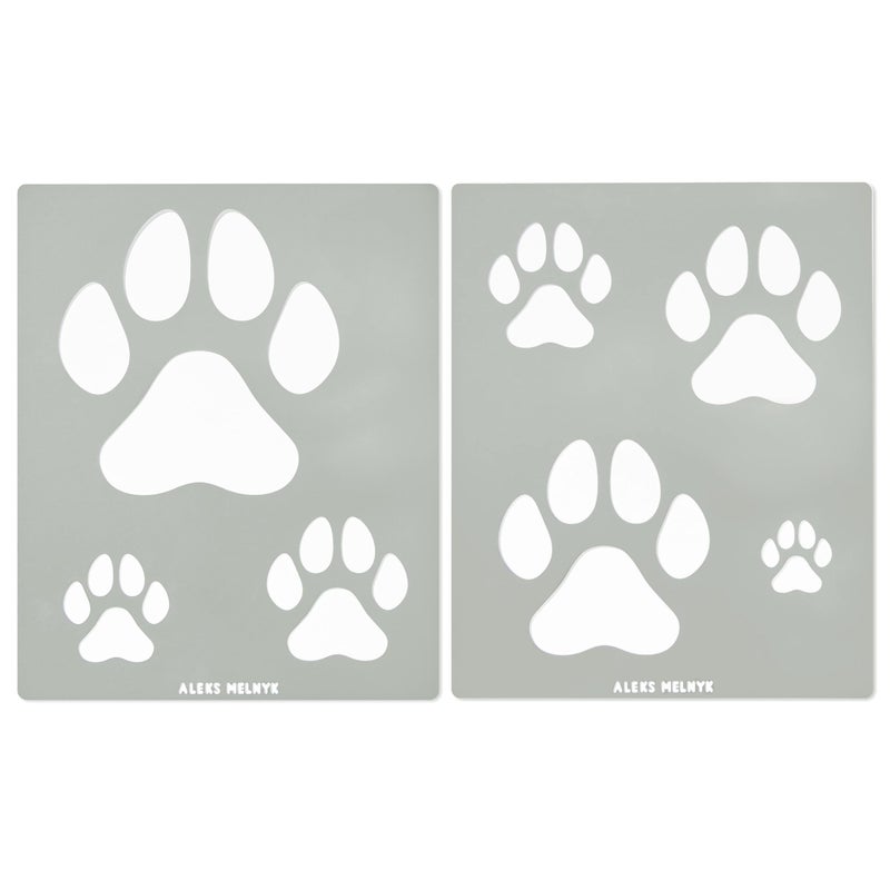 Aleks Melnyk No.61 Metal Stencils Paw Print for Painting on Wood, Tiger Print Stencil, Dog Paw, Puppy Paw, Small Cat Paw, Dog Footprint Stencils, Paw Print Stencel, Animal Paw - Image 1